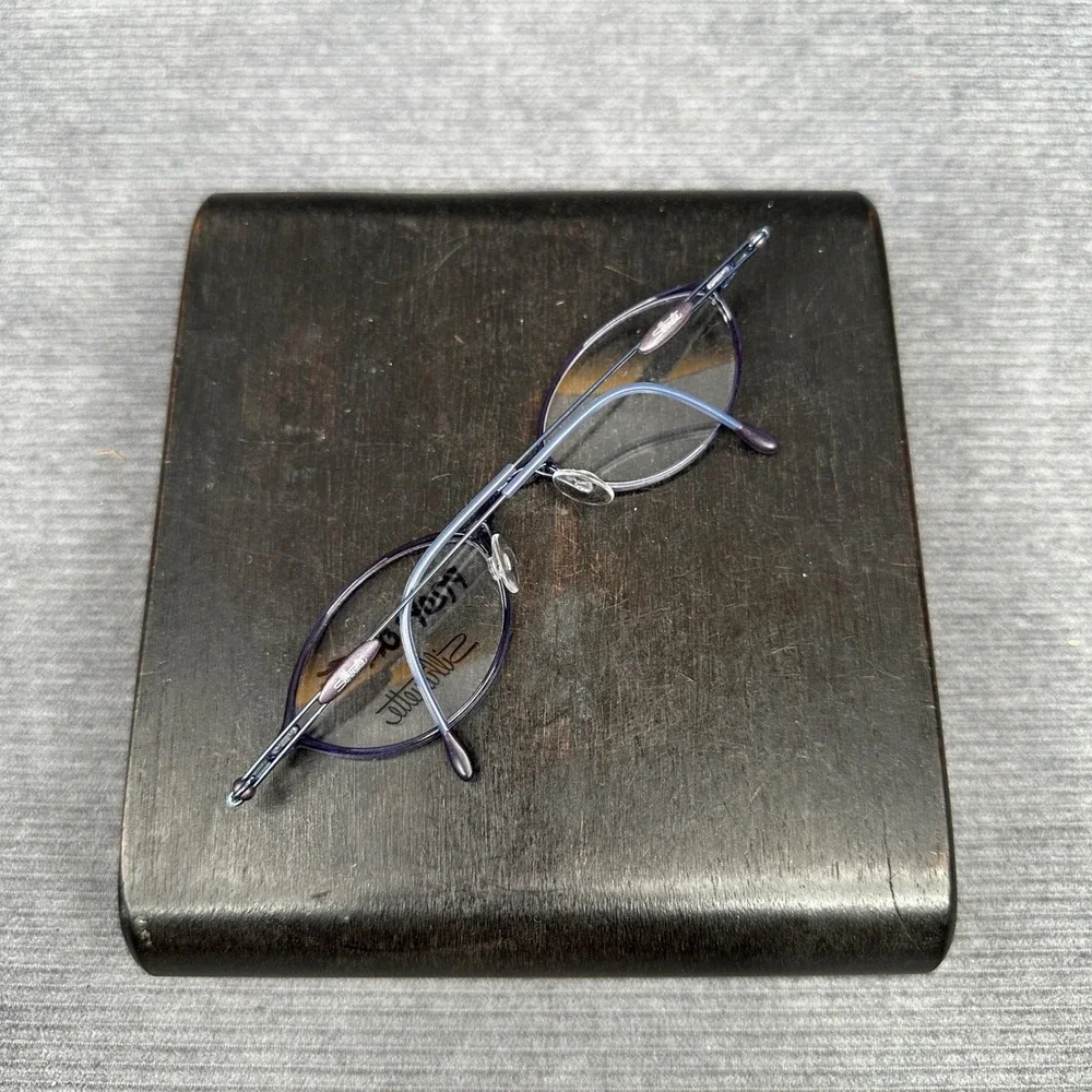 Silhouette SPX M 1946 Titanium Y2K Eyeglasses Purple Blue Oval Frames Austria